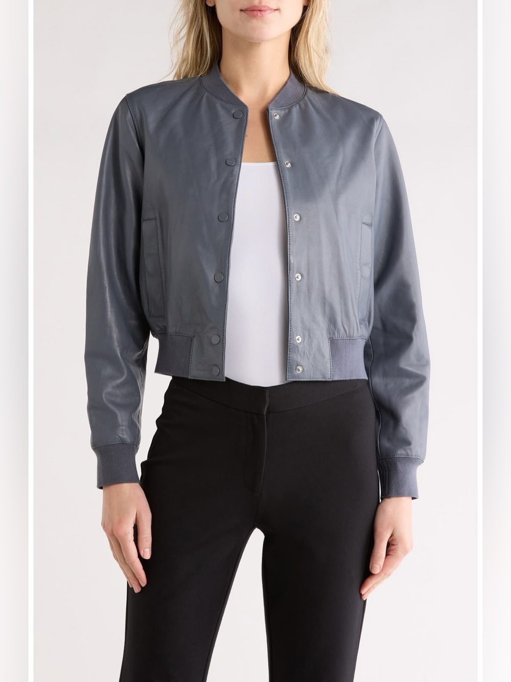 AllSaints Riley Leather Bomber Jacket Size 0